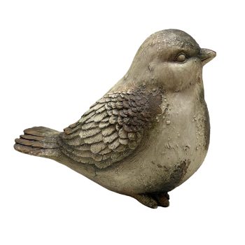 MGO BIRD GARDEN DÉCOR 10" H ANTIQUE WHITE DECORATION