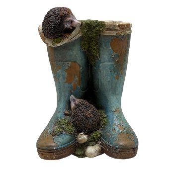 MGO BOOT PLANTER/DECOR 10" H VINTAGE BLUE