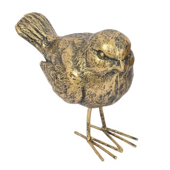 RESIN BIRD DECOR 5.5" ANTIQUE GOLD