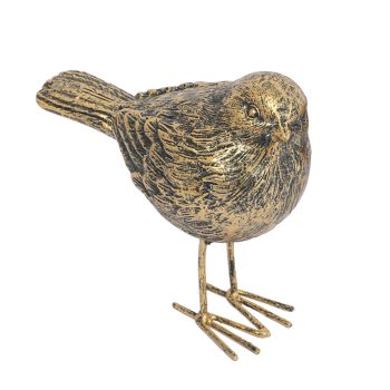 RESIN BIRD DECOR 4.25" ANTIQUE GOLD
