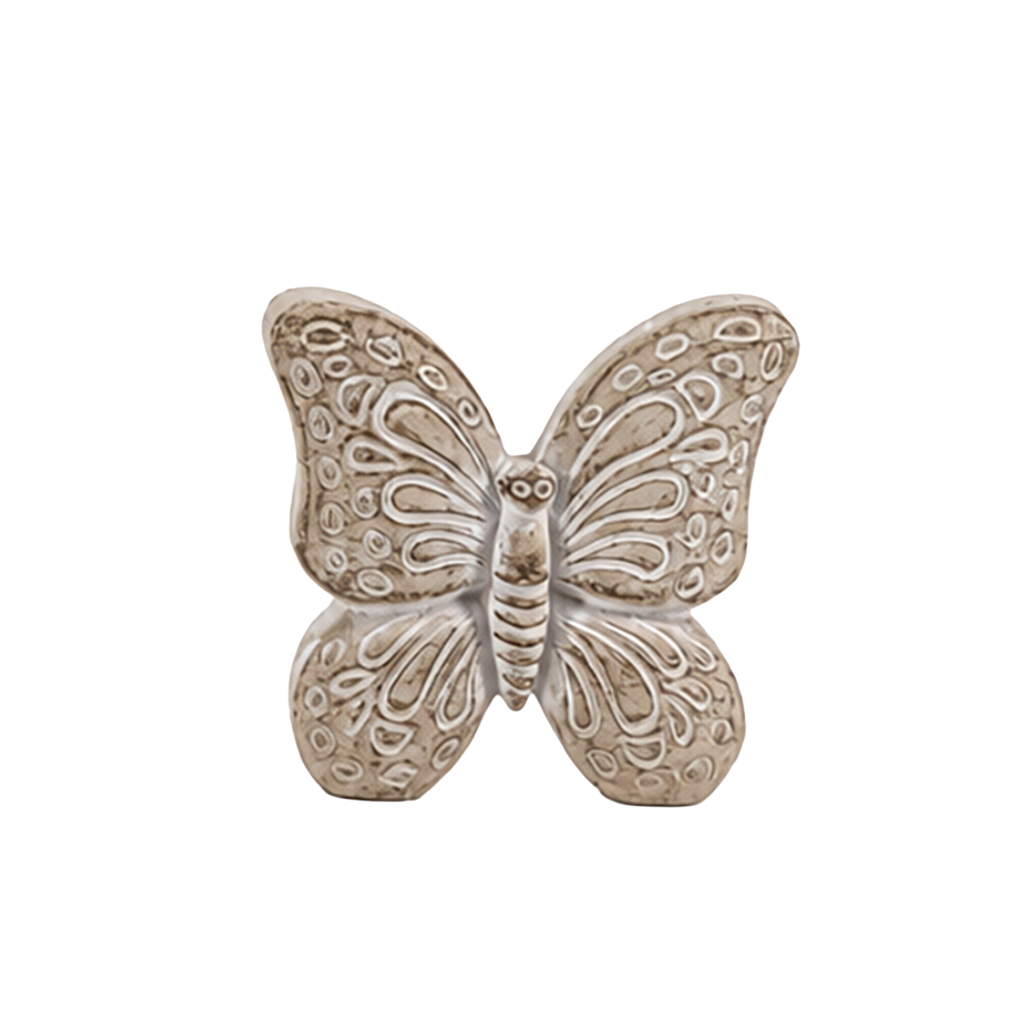 CEMENT DECOR BUTTERFLY 4" H NATURAL FIN.