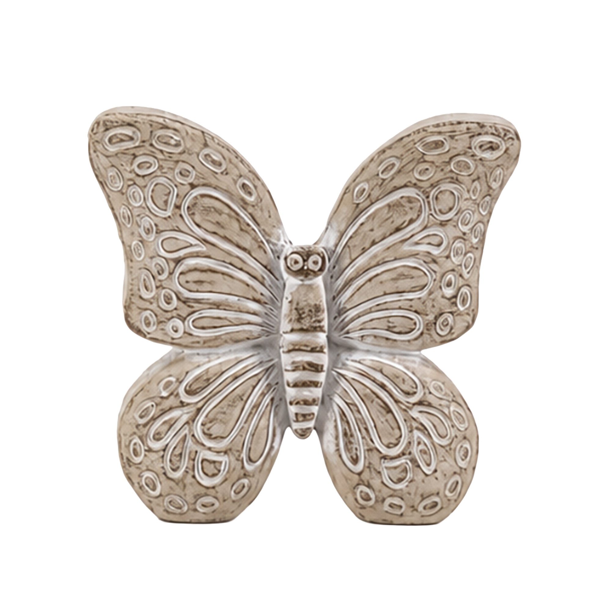 CEMENT DECOR BUTTERFLY 5.75" H NATURAL FIN.
