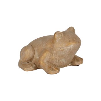 CEMENT DECOR FROG 2.5"H ANTIQUE GOLD W/DARK BRONZE ANTIQUING