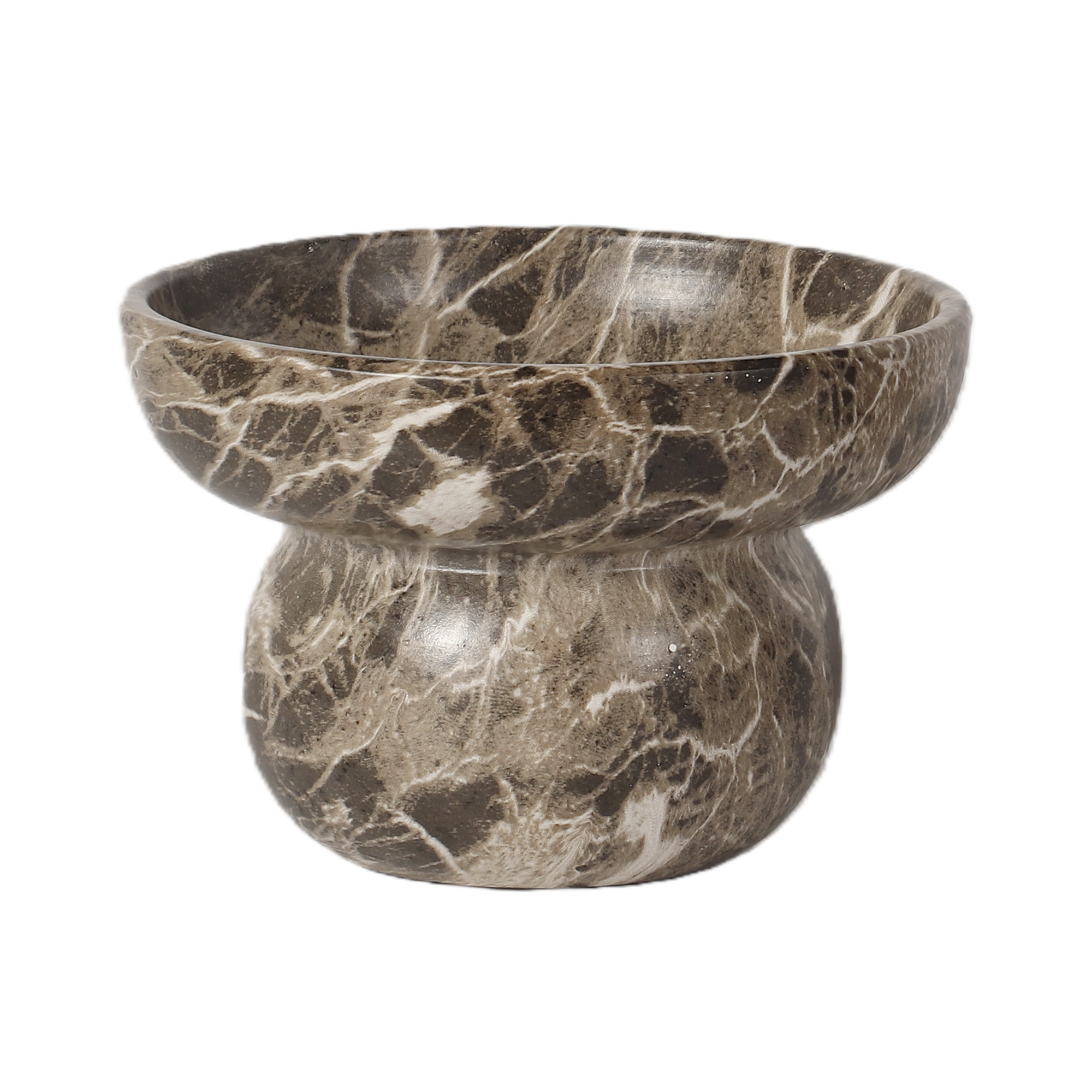 CERAMIC BOWL 8.75"X6"H ESPRESSO MARBLE FINISH
