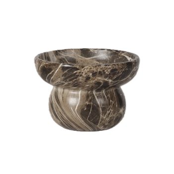 CERAMIC BOWL 6.5"X4.5"H ESPRESSO MARBLE FINISH