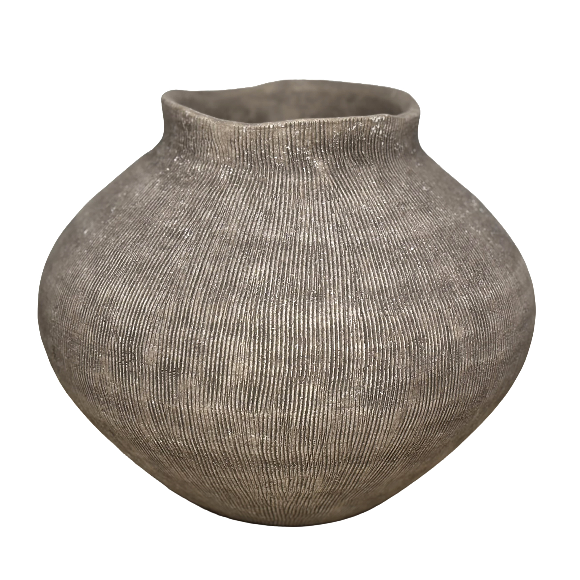 TERRACOTTA HANDMADE VASE 7.25" H