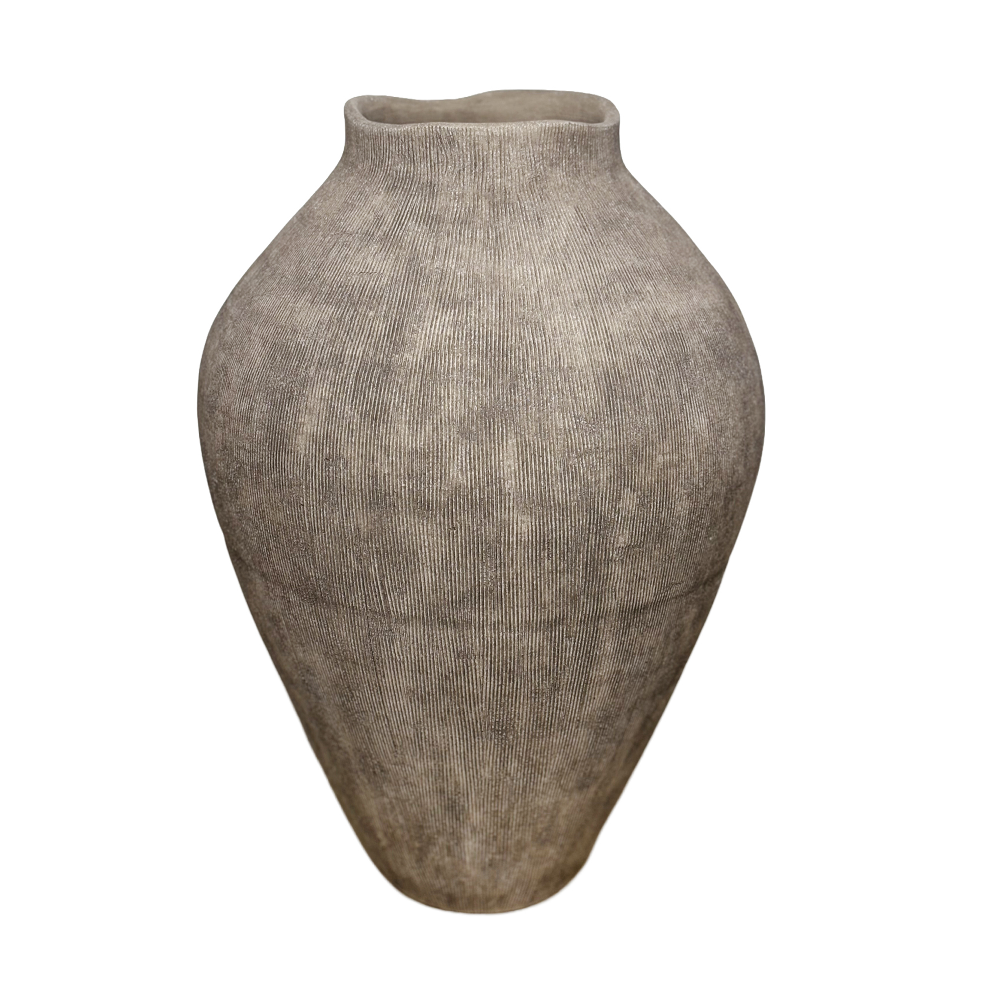 TERRACOTTA HANDMADE VASE 13.5" H