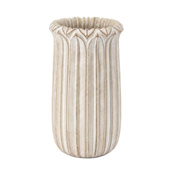 CEMENT VASE 9" H NATURAL FIN.