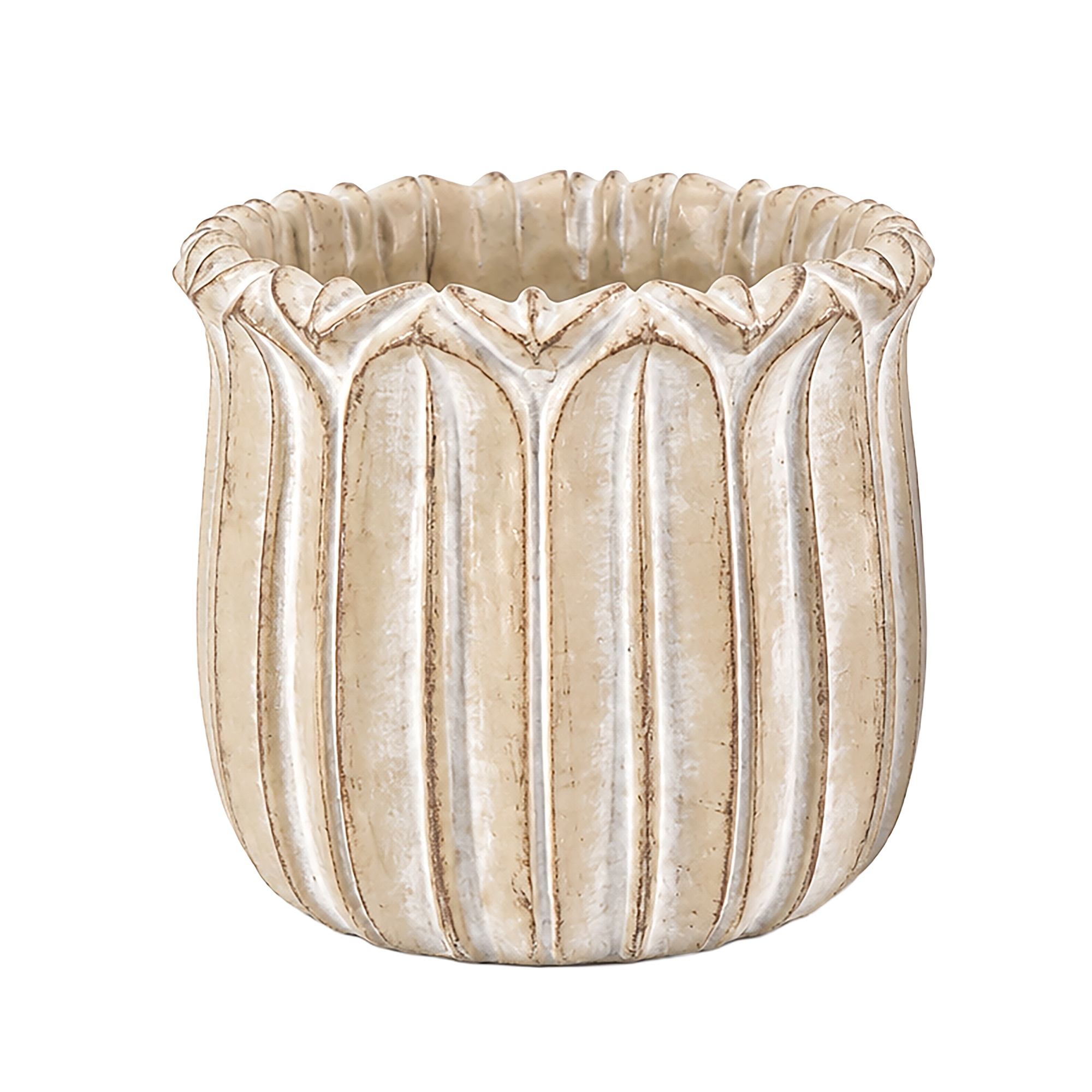 CEMENT POT 6.25" H NATURAL FIN.