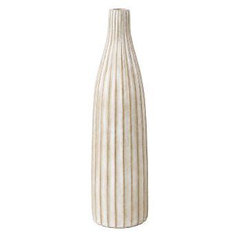 CEMENT VASE VERTICAL LINES 25" H NATURAL FIN.