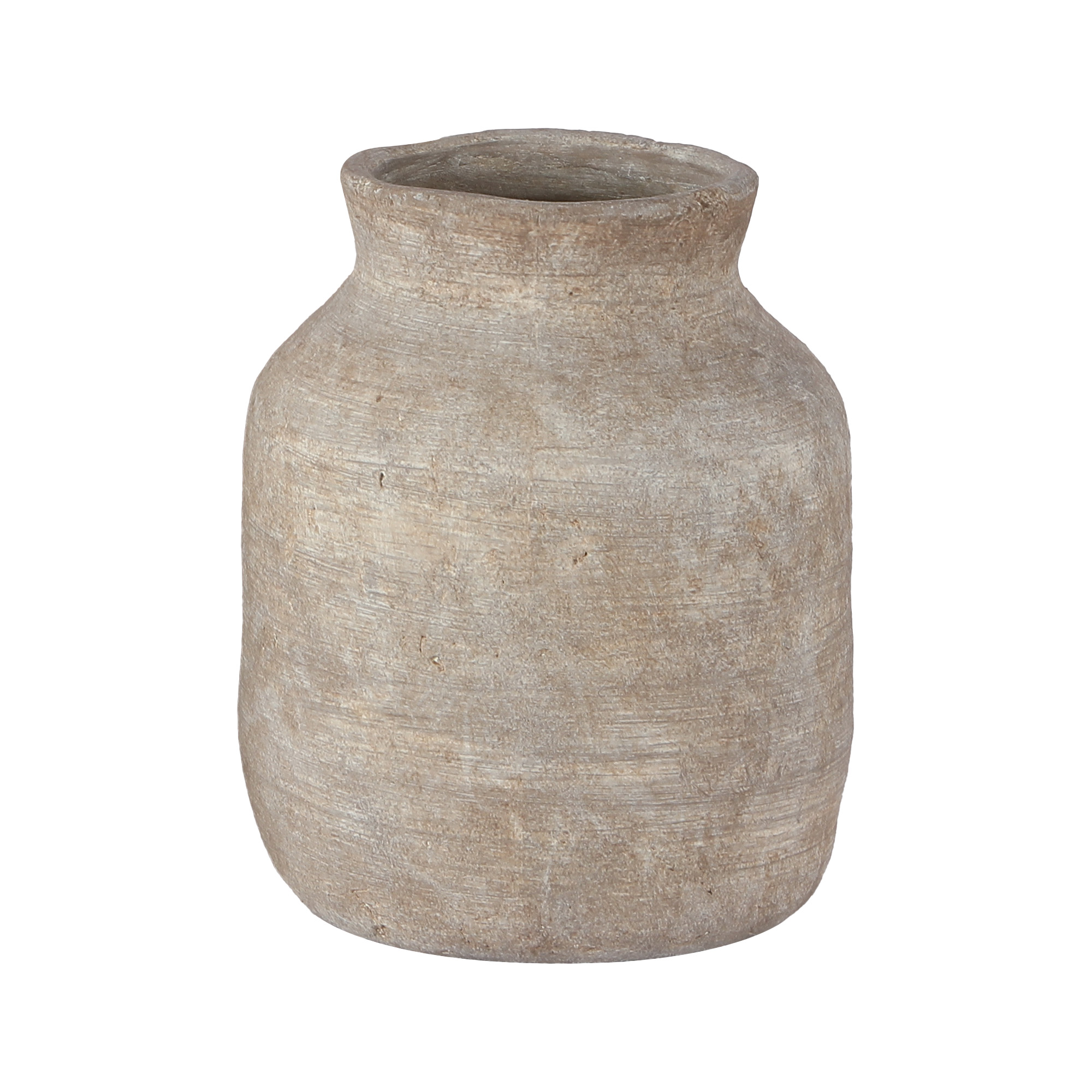 CEMENT VASE 12" RUSTIC CLAY LOOK W/SAND FINISH
