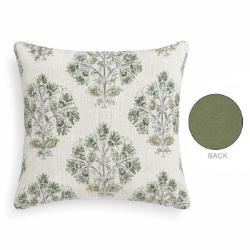 CUSHION DECORATIVE I/D 17"X17" GREEN MIXED COTTON/LINEN/POLYESTER 400G FILLER PILLOW