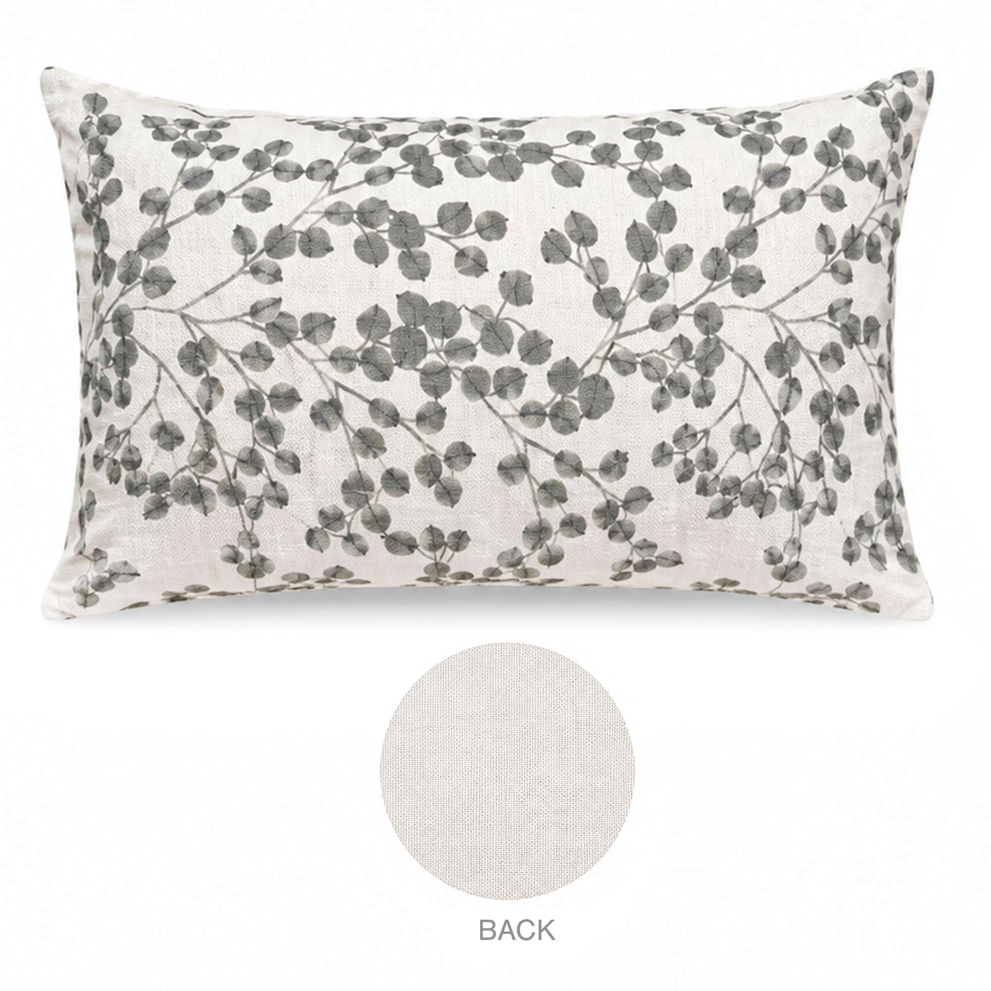 CUSHION DECORATIVE I/D PRINTED 20"X12" GREEN MIXED LINEN/POLYESTER 300G FILLER PILLOW