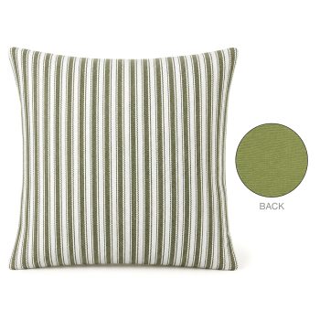 CUSHION DECORATIVE I/D STRIPE 17"X17" GREEN MIXED COTTON/LINEN/POLYESTER 400G FILLER PILLOW