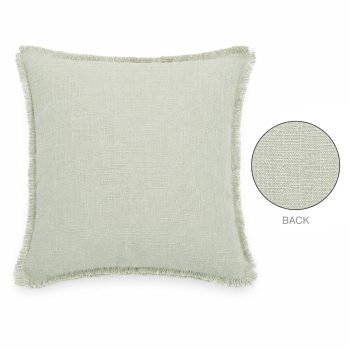 CUSHION DECORATIVE I/D YARN-DYED FRAYED EDGE 20"X20" GREEN POLYESTER W/550G POLYESTER FILLER PILLOW