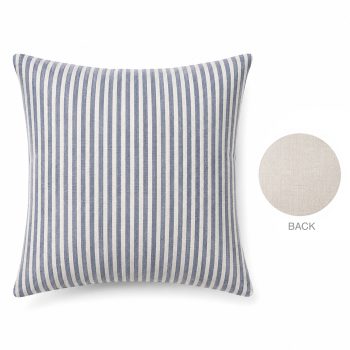CUSHION DECORATIVE I/D STRIPE 17"X17" BLUE MIXED COTTON/LINEN/POLYESTER 400G FILLER PILLOW