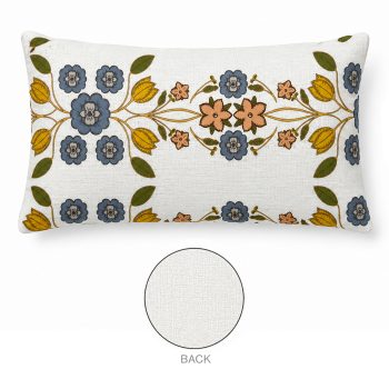 CUSHION DECORATIVE I/D PRINTED 20"X12" BLUE MIXED LINEN/POLYESTER 300G FILLER PILLOW