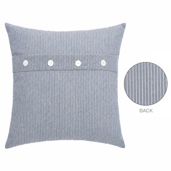 CUSHION DECORATIVE I/D STRIPE 17"X17" BLUE COTTON 400G FILLER PILLOW