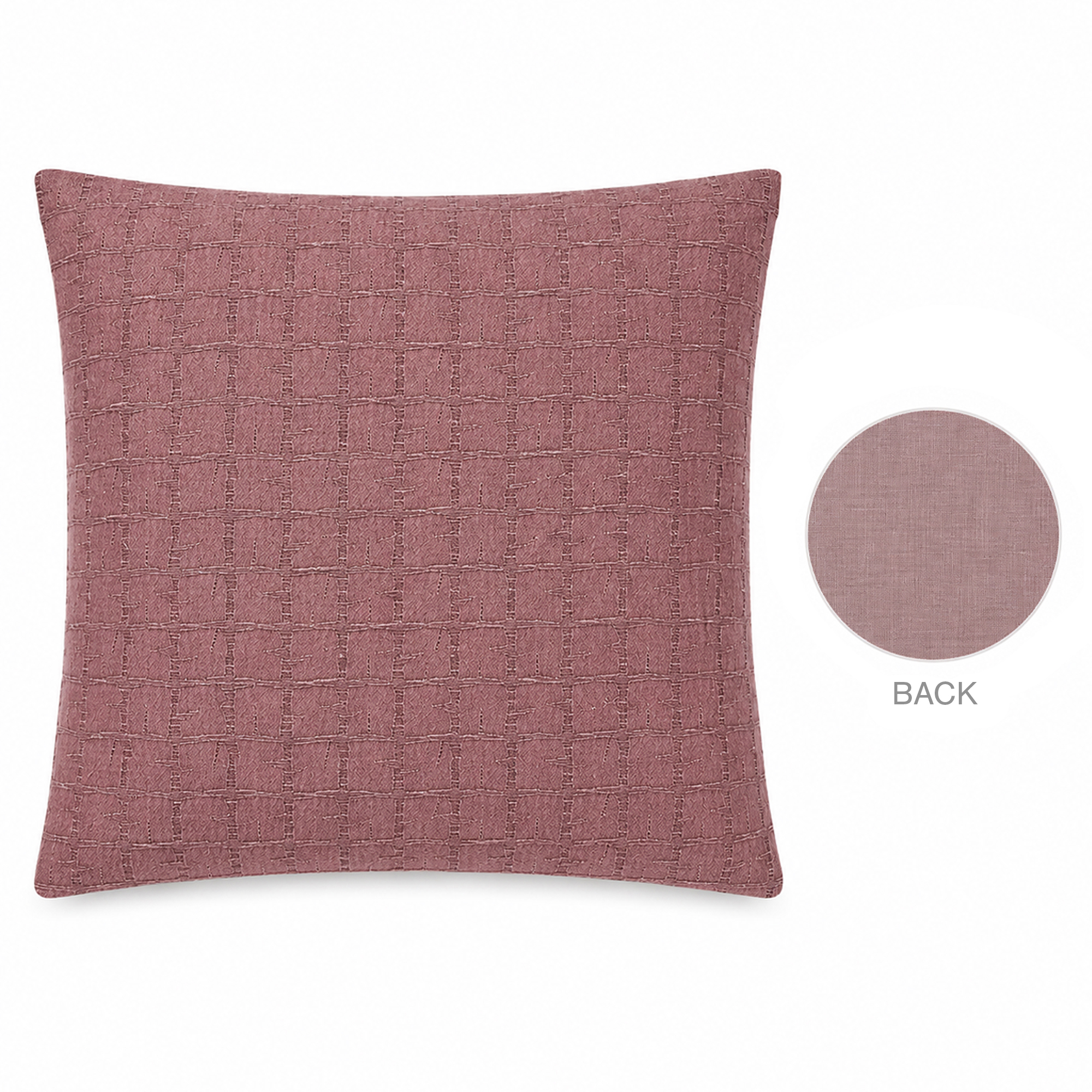 CUSHION DECORATIVE I/D 17"X17" PINK MIXED COTTON/LINEN 400G FILLER PILLOW