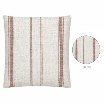 CUSHION DECORATIVE I/D 18"X18" WHITE&PINK MIXED LINEN/POLYESTER 400G FILLER PILLOW