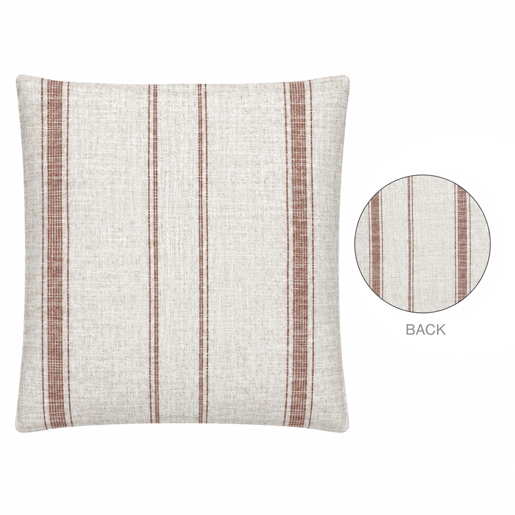 CUSHION DECORATIVE I/D 18"X18" WHITE&PINK MIXED LINEN/POLYESTER 400G FILLER PILLOW