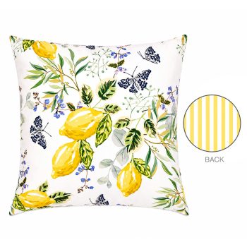 CUSHION DECORATIVE O/D YELLOW LEMON PRINT 18"X18" MULTI POLYESTER 400G FILLER PILLOW