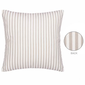CUSHION DECORATIVE O/D PRINTED STRIPE 18"X18" BEIGE POLYESTER 400G FILLER PILLOW