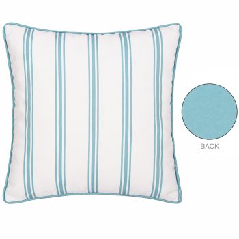 CUSHION DECORATIVE O/D PRINTED SOLID STRIPE 18"X18" BLUE POLYESTER 400G FILLER PILLOW