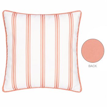 CUSHION DECORATIVE O/D PRINTED SOLID STRIPE 18"X18" PINK POLYESTER 400G FILLER PILLOW