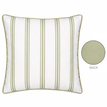 CUSHION DECORATIVE O/D PRINTED SOLID STRIPE 18"X18" GREEN POLYESTER 400G FILLER PILLOW