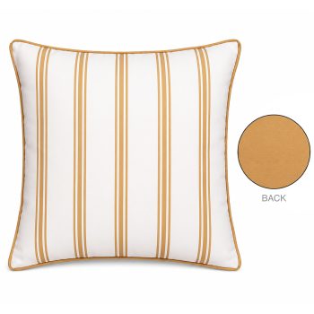 CUSHION DECORATIVE O/D PRINTED SOLID STRIPE 18"X18" MUSTARD POLYESTER 400G FILLER PILLOW