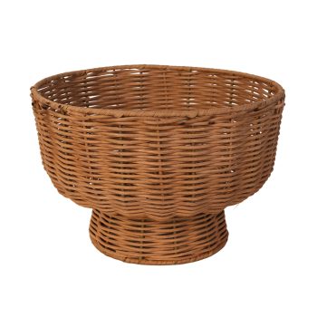 RATTAN BOWL 10" W/PEDESTAL NATURAL
