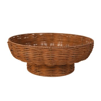 RATTAN BOWL 12" W/PEDESTAL NATURAL