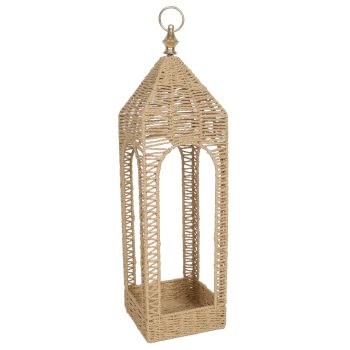 RATTAN LOOK LANTERN 27.5"H NATURAL FIN