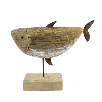 WOOD WALE TABLE DECOR 21.25" NATURAL/WHITE WASH FIN.