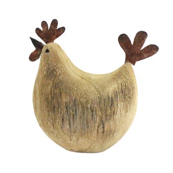 WOOD ROOSTER 6" H NATURAL FIN.