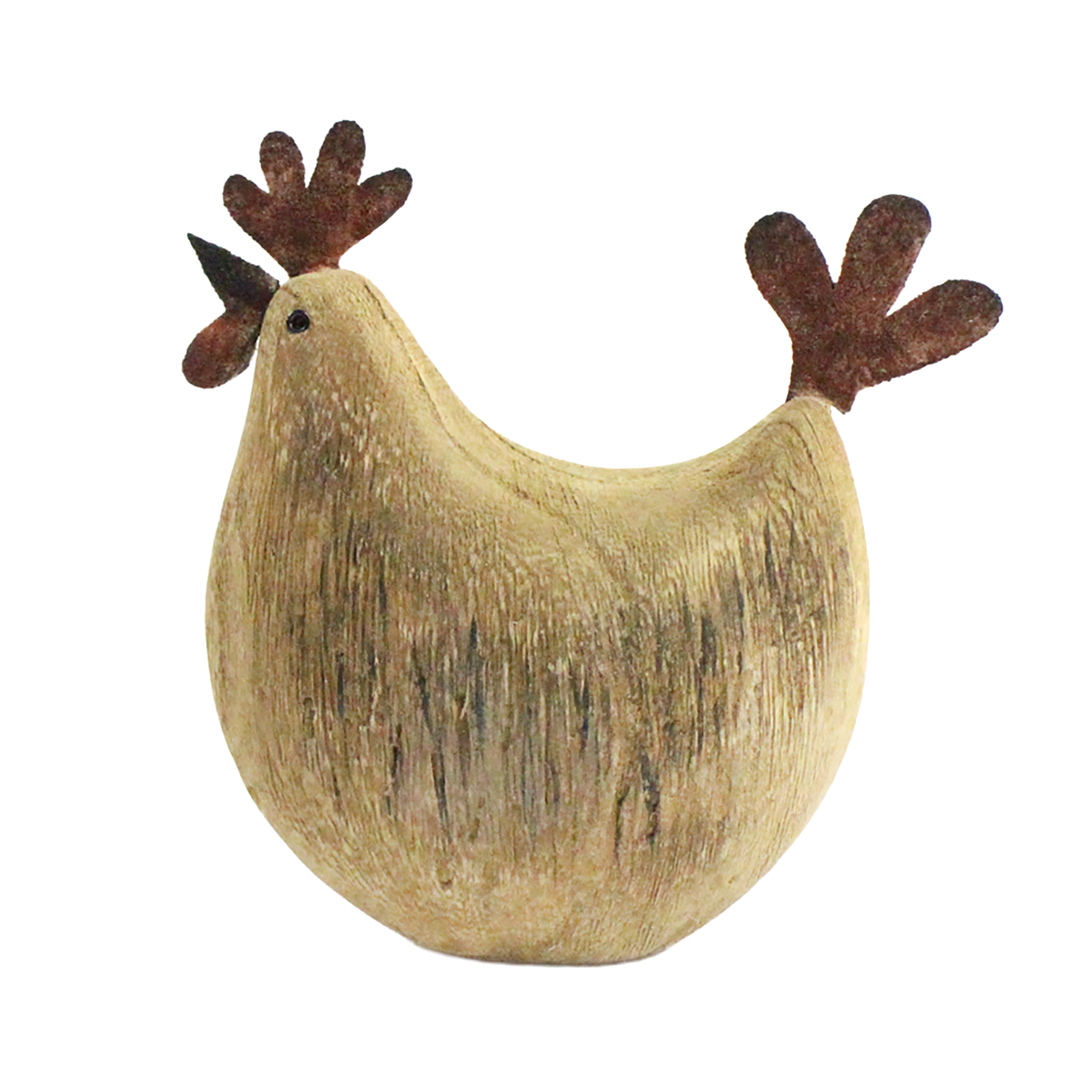 WOOD ROOSTER 6" H NATURAL FIN.
