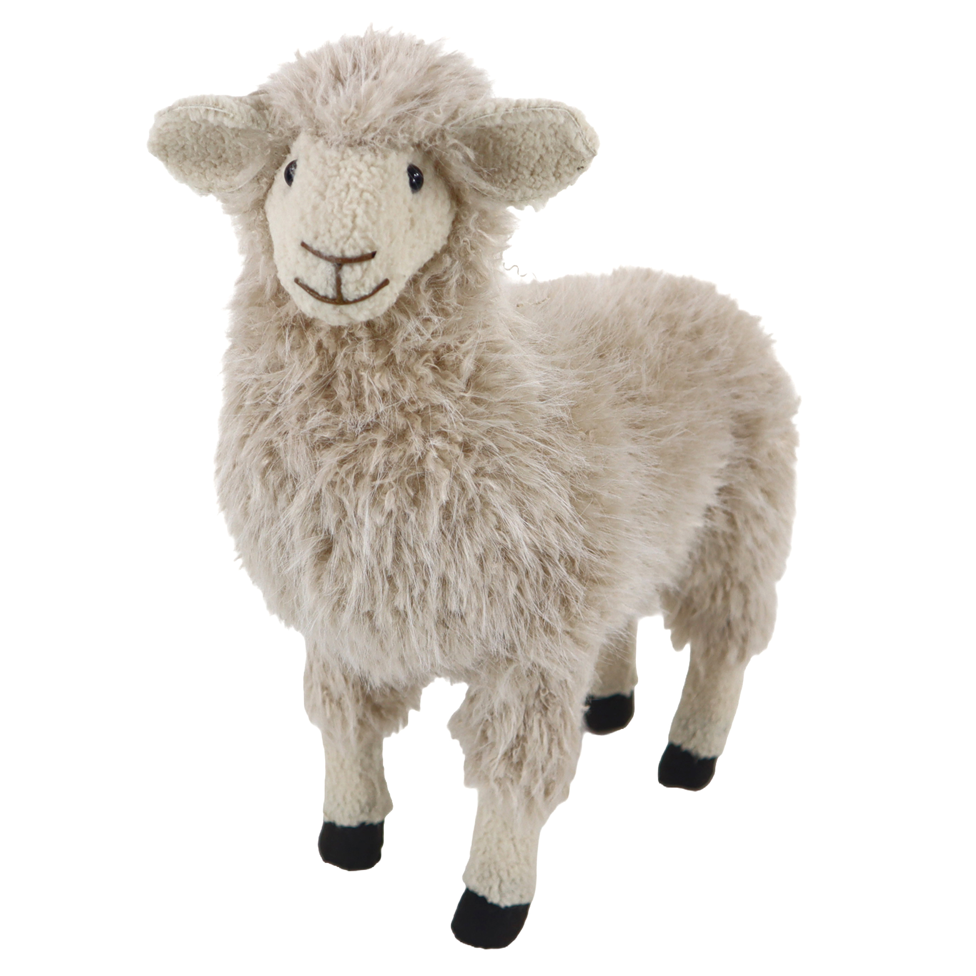 WOOLLY SHEEP STANDING 14"X15"H BEIGE