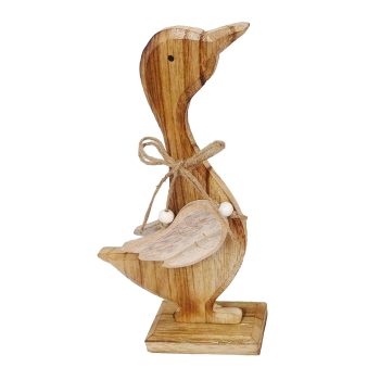 DUCK STANDING 6.5"H NATURAL WOOD FINISH
