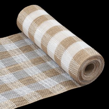 DECOR MESH 10.5"x5 YDS NAT NATURAL /WHITE CHECK